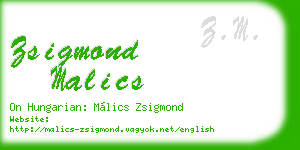 zsigmond malics business card