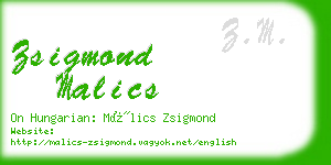 zsigmond malics business card